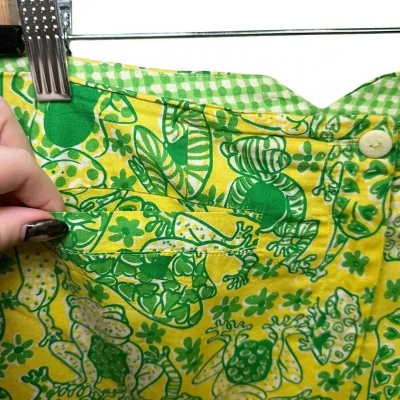 Lilly Pulitzer Ankle Frog Green Pockets Tropical Crop Capri Pants Size 10 - Picture 4 of 12